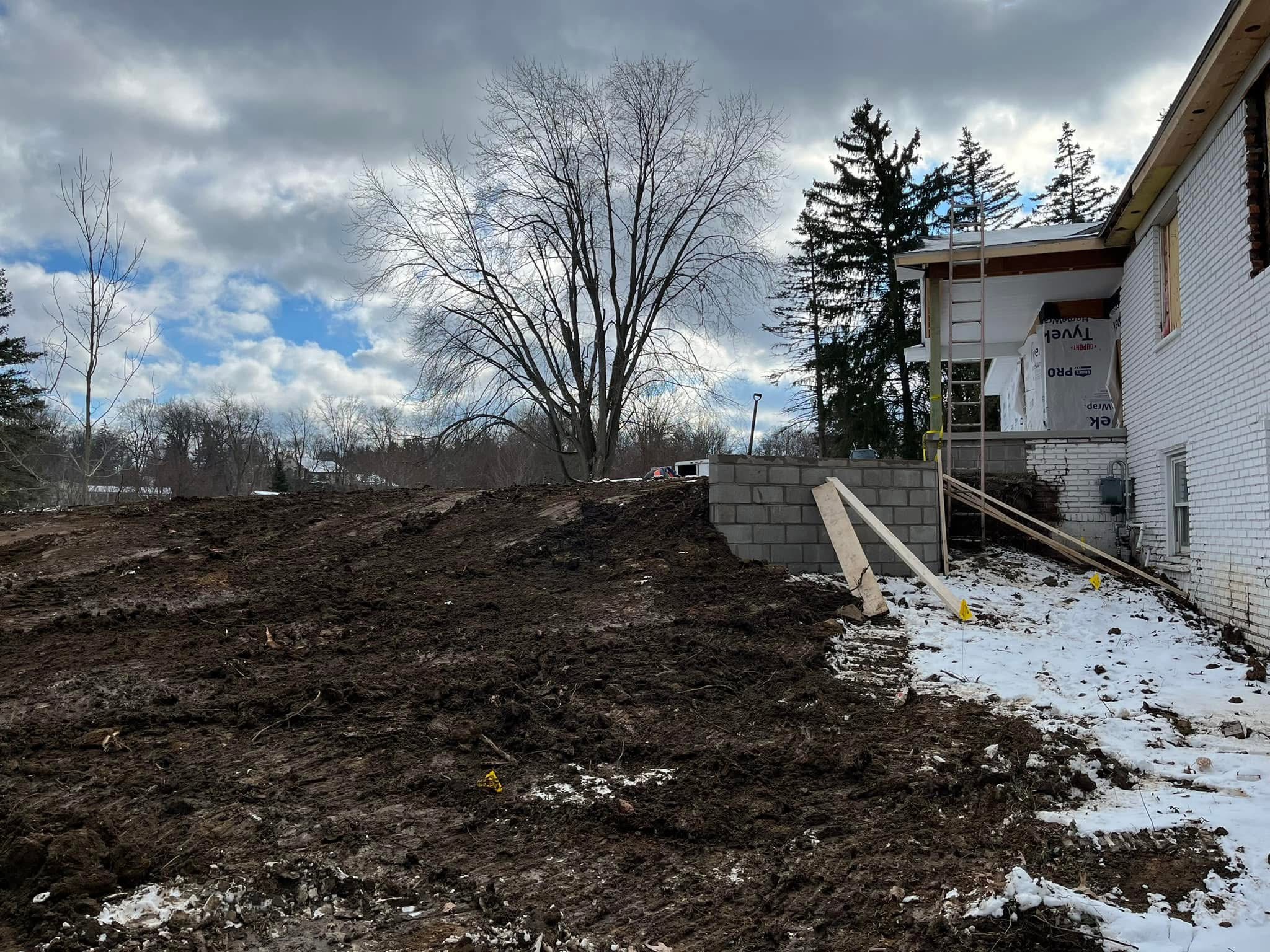 Winter site prep and foundation block work